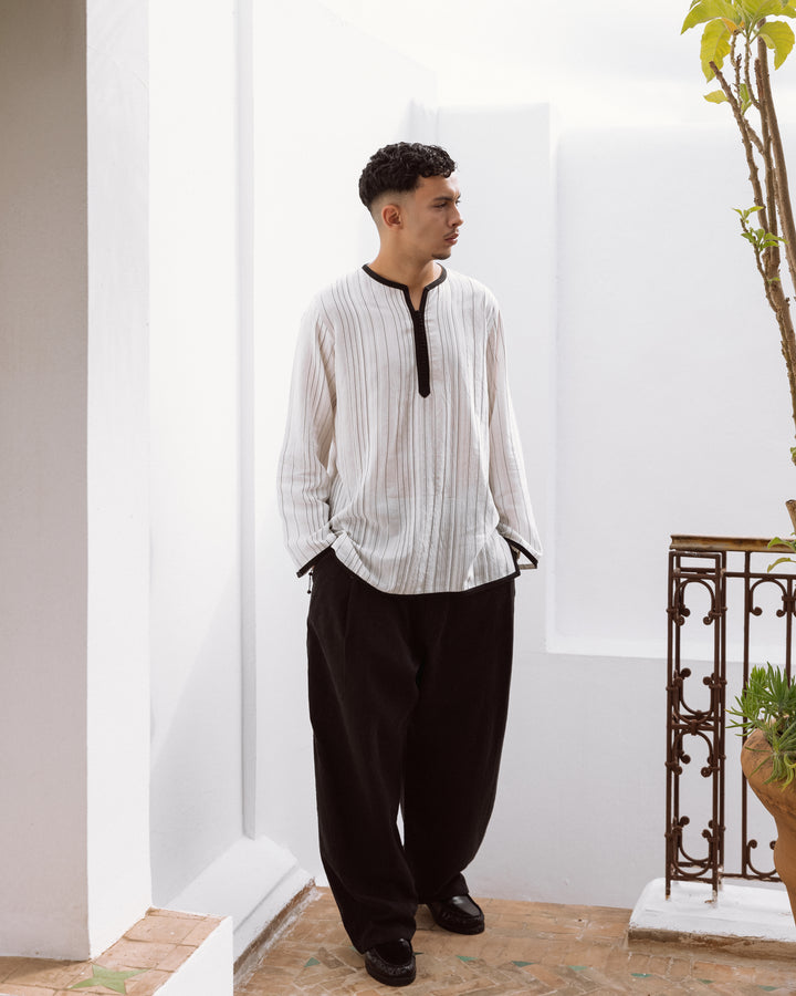 Joud Tunic Men Ivory Black