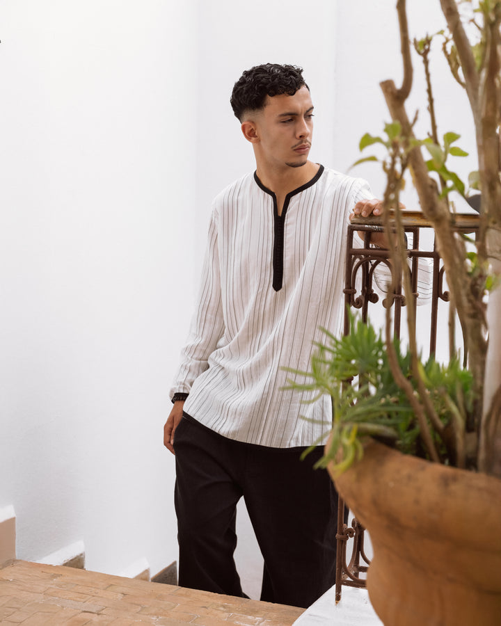 Joud Tunic Men Ivory Black