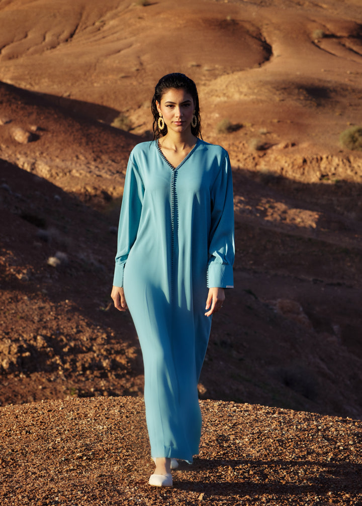 Malak Dress Aqua Blue