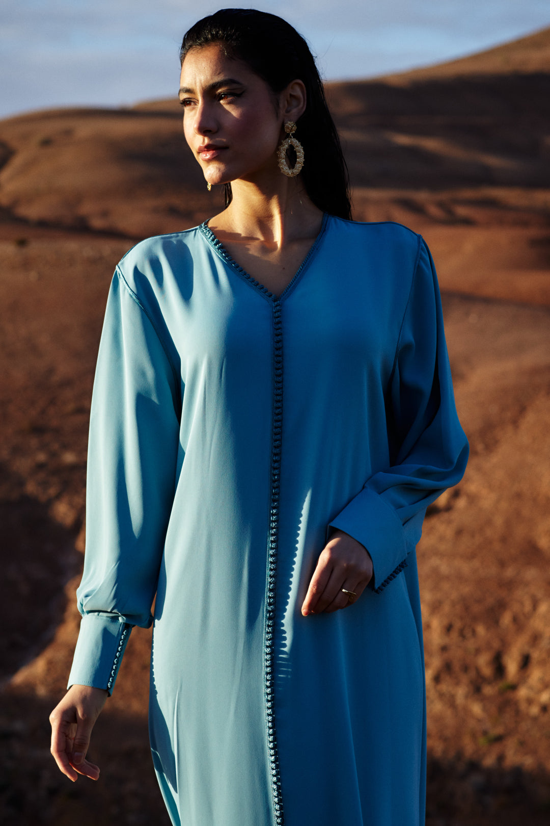 Malak Dress Aqua Blue