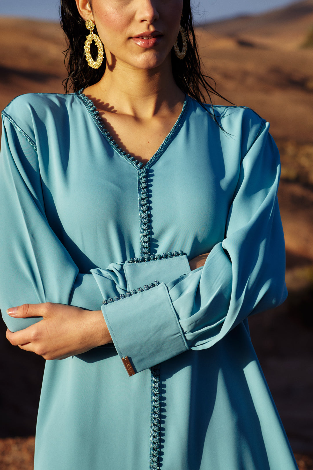 Malak Dress Aqua Blue